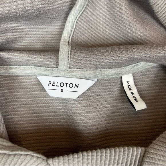Peloton Rib Side Zip Hoodie Gray Oversize Women's Size S Relaxed Fit - Picture 7 of 11